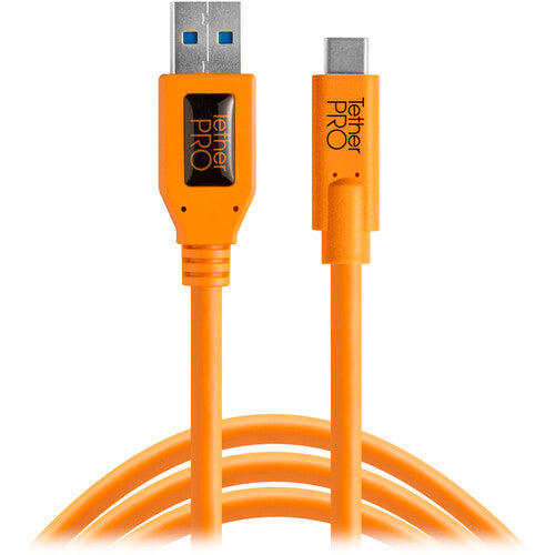 Tether Tools TetherPro USB Type-C Male to USB 3.0 Type-A Male Cable (15', Orange)