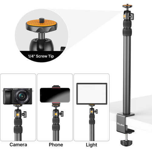 VIJIM LS02 Camera Desk Mount with Auxiliary Accessory Arm