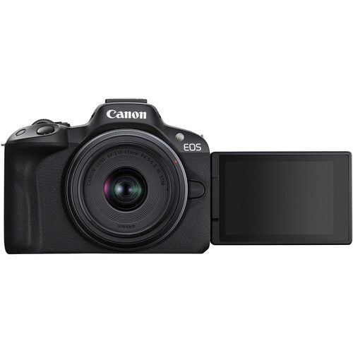 Canon EOS R50 Mirrorless Camera with 18 45mm Lens (Black)