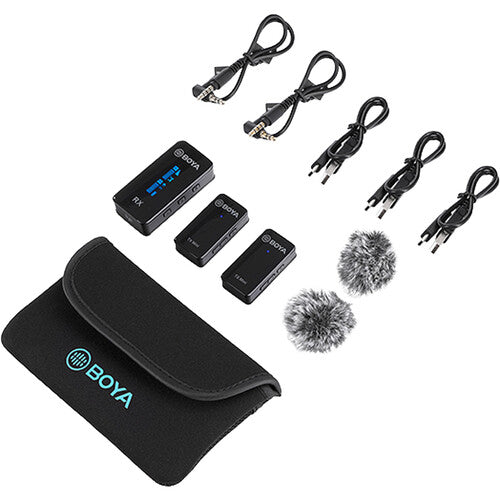 BOYA BY XM6 S2 Mini Ultracompact 2 Person Wireless Microphone System for Cameras and Smartphones (2.4 GHz)