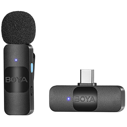 BOYA BY-V10 Ultracompact Wireless Microphone System with USB-C Connector for Mobile Devices (2.4 GHz)