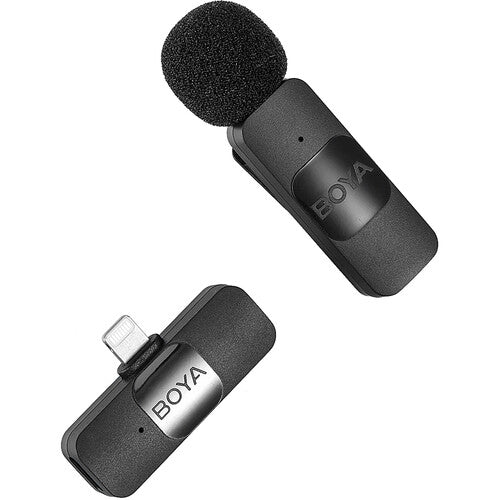 BOYA BY-V1 Ultracompact Wireless Microphone System with Lightning Connector for iOS Devices (2.4 GHz)