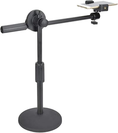 Topiky Phone Photography Video Stand Stand Stand 360 Degree Rotating Arm Free Rotation, Low Angle Aerial Shooting, Live Recording, Mount Stick Holder