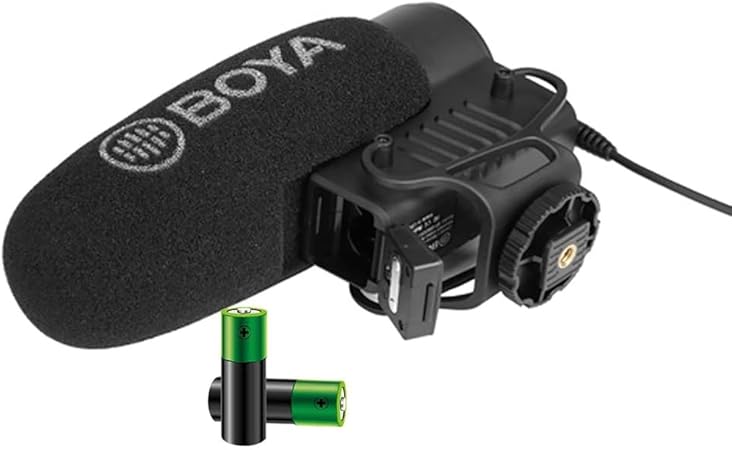 Boya BY-BM3011 Microphone On Camera With Foam Mic Windscreen And Plastic Stand - Black