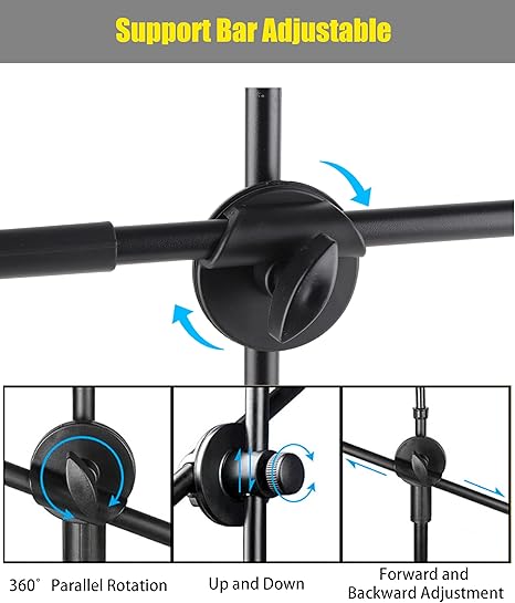 Topiky Phone Photography Video Stand Stand Stand 360 Degree Rotating Arm Free Rotation, Low Angle Aerial Shooting, Live Recording, Mount Stick Holder