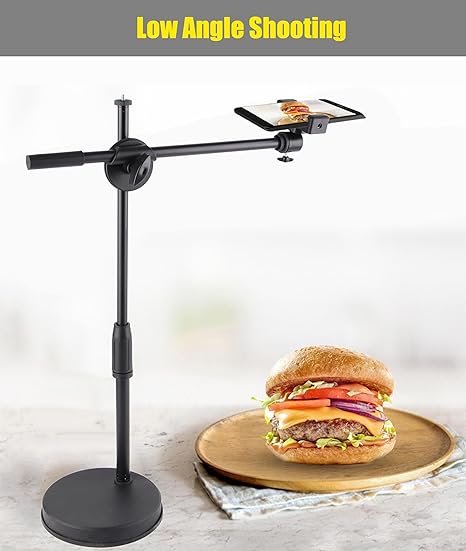 Topiky Phone Photography Video Stand Stand Stand 360 Degree Rotating Arm Free Rotation, Low Angle Aerial Shooting, Live Recording, Mount Stick Holder