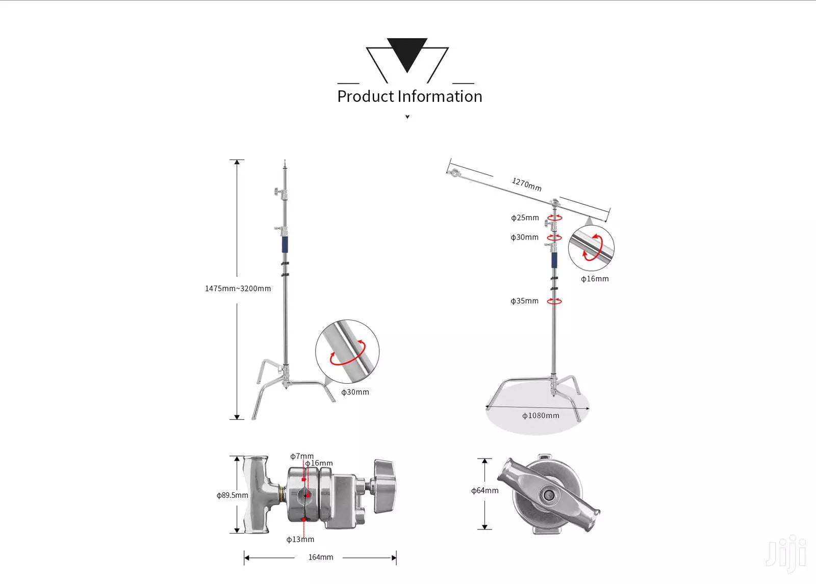 Generic Professional C-Stand with Boom Arm