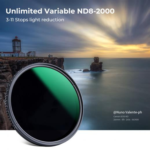 K&F ND8-ND2000 (3-11stop) Variable ND Filter Neutral Density Filter with Multi-Resistant Coating Nano-Dazzle