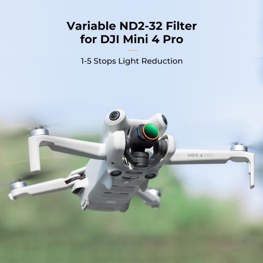 Variable ND Filter ND2-32 (1-5 Stops) Limited VND Filter Compatible with DJI Mini 4 Pro